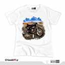 Motocykl WSK - MOTÓR - *white* (t-shirt damski)