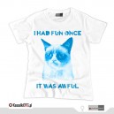 Grumpy Cat niebieski (t-shirt damski)